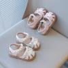 Девочки Пляжная Обувь 2025 Лето Детские Сандалии С закрытым носком Защита от ударов С бантом Ажурные С жемчугом В бусинах Принцесса Милые Шикарные Мягкие