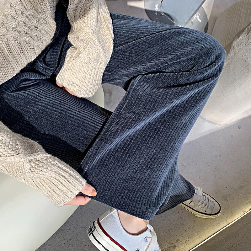 Fashion High Waist Women's Straight Leg Pants Autumn and Winter Elegant Casual Loose Simple Long Pants Ladies Solid Color Trousers 2347