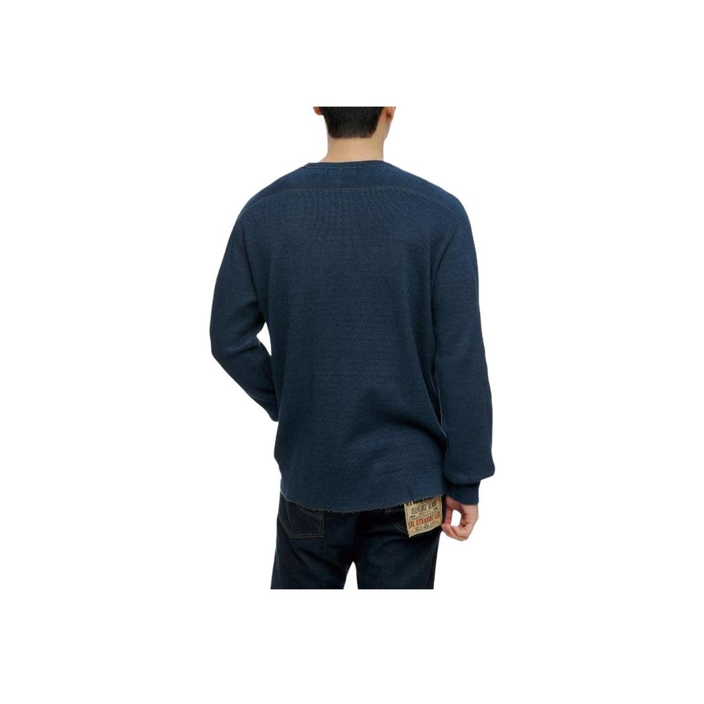 Polo Ralph Lauren SS23 однотонная жаккардовая трикотажная футболка с длинным рукавом и круглым вырезом, мужские топы, синяя MNRRKNI16820014-400