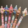 6 Pcs/set Cute Labubu Pendant Pen Erasable Gel Pen Capybara Retractable Erasable Pen Quick-Drying St Head Writing Pen