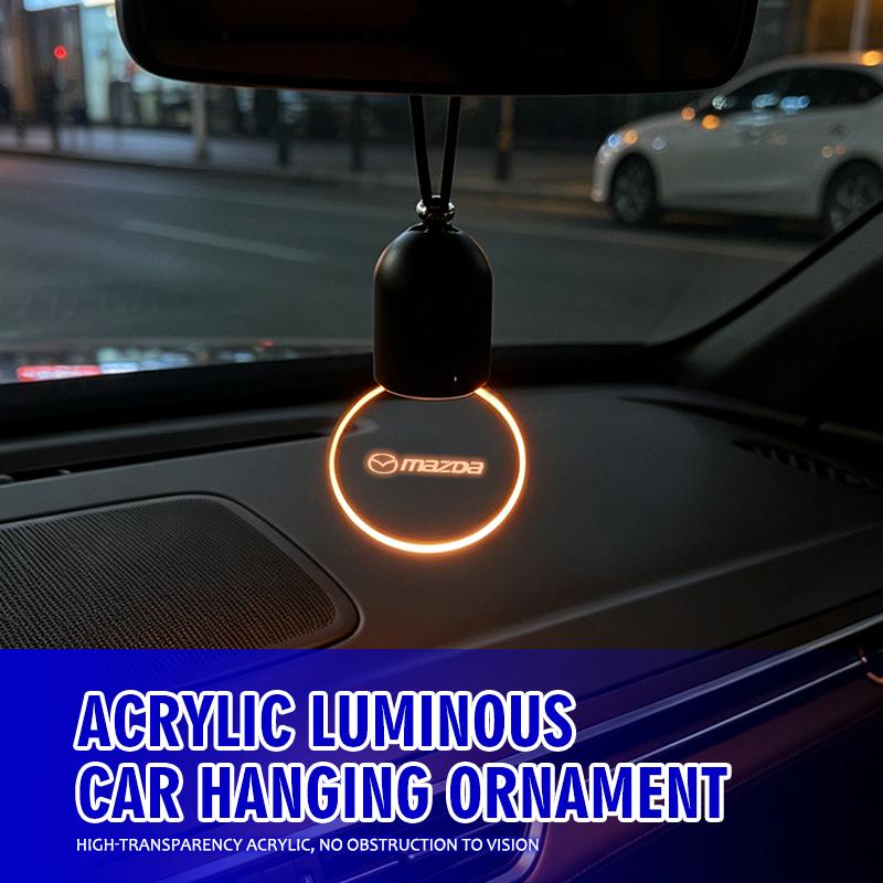 Acrylic Luminous Car Hanging Ornament Auto Interior LED Decor For Mazda CX3 CX-5 CX5 CX7 CX9 MX5 Axela Atenza Allegro f4