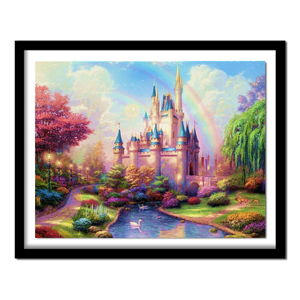 3D DIY Diamond Painting Cross Stitch Dream Castle Pattern Painting Diamond Embroidery Kids Gifts