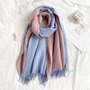 Scarf Women's Winter Simple Versatile Soft Double Sided Solid Color Shawl Tassel Imitation Cashmere Thickened Autumn and Winter Warm Scarf