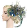 Женская Девичья Заколка для Волос с Перьями Павлина Ретро Свадебная Карнавальная Вечеринка Заколка Один Размер