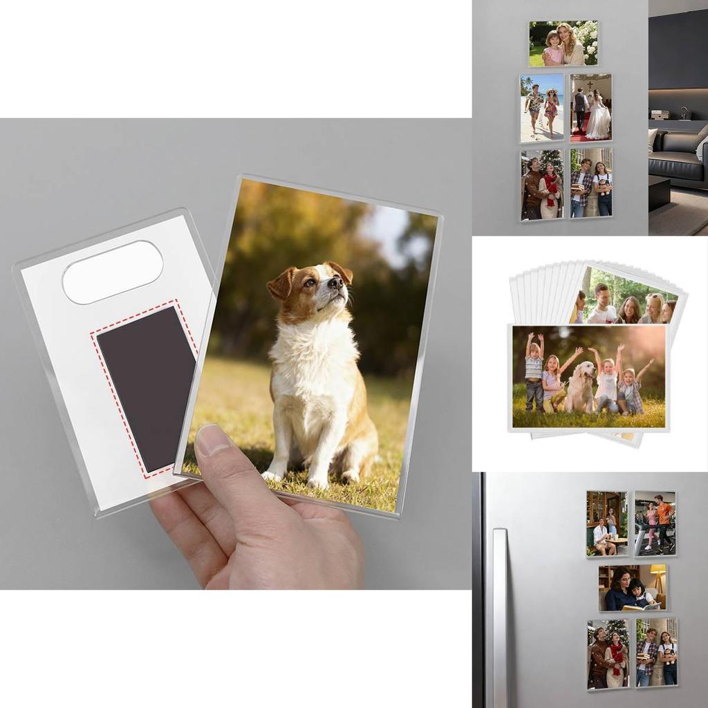 Acrylic Photo Frame Magnetic Refrigerator Magnet With Diy Photo Wall For Home Decor