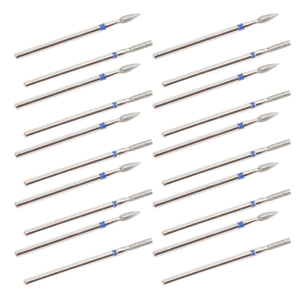 20pcs Nail Drill Bits Nail Stainless Steel Drill Bits Professional Nail Grinding Head for Electric G