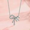S999 Чистое Серебряное Ожерелье-Бантик Легкое Роскошное Универсальное Девчачье Узелок Бабочка Мечта Женская Ниша Ключичная Цепочка