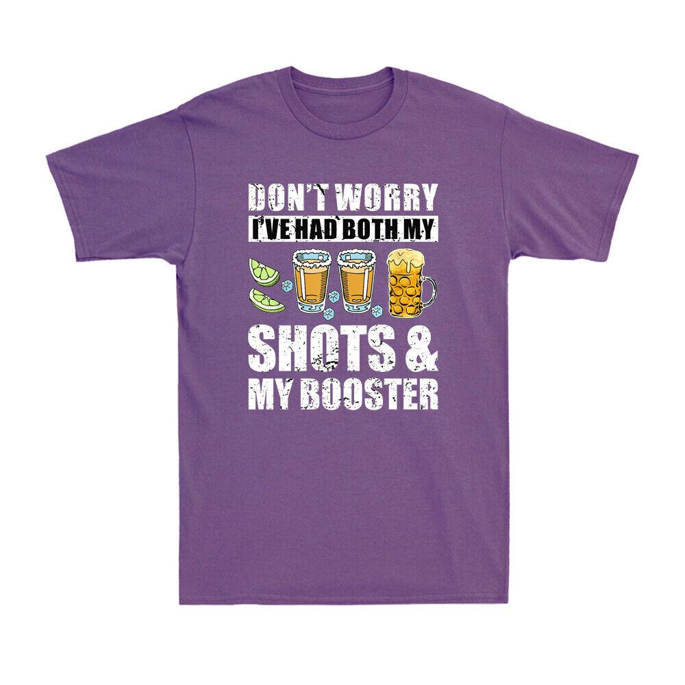 Don't Worry I've Had Both My Shots And Booster Funny Vaccine Joke Retro T-shirt