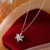 Unique Design, Rotatable Snowflake Necklace, Women's Sweater Chain, High-end Autumn and Winter, Niche Collarbone Women