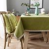 Modern Simple Pastoral Polyester Cotton Blended Waterproof Webbing Lace Solid Color Tablecloth Rectangular Tea Cloth Tablecloth