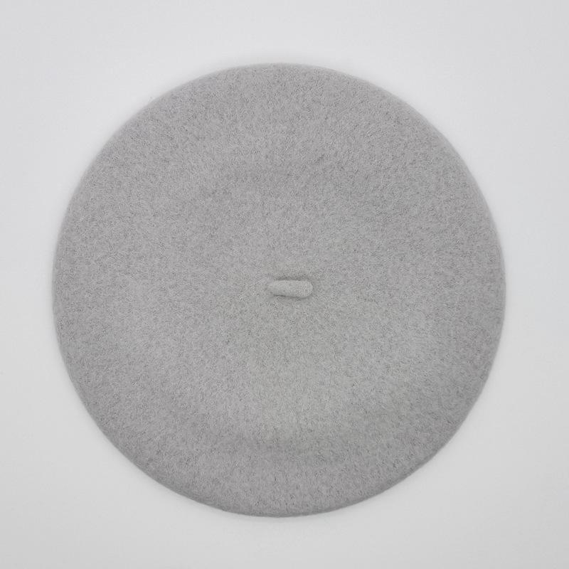 Зимняя теплая искусственная шерстяная шапка-берет для женщин и девочек, французская шапка-бини, красная, черная, фиолетовая, бежевая, оранжевая, кавайная, плоская, теплая