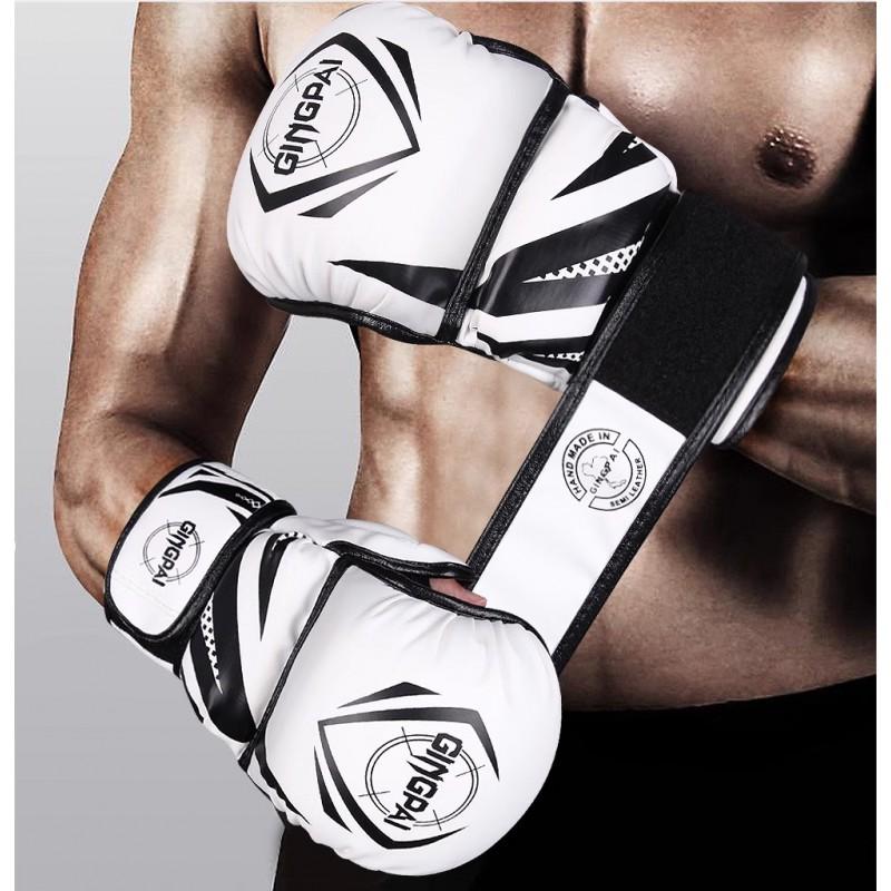 MMA Boxing Gloves Half-Finger Training Men Women Kids PU Leather Punching Bag Sparring