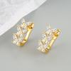 High-end Jewelry 925 Sterling Silver Zircon Micro Paving 5A Straight Pull lightning Guard Ring Earrings Fashion Women's Jewelry