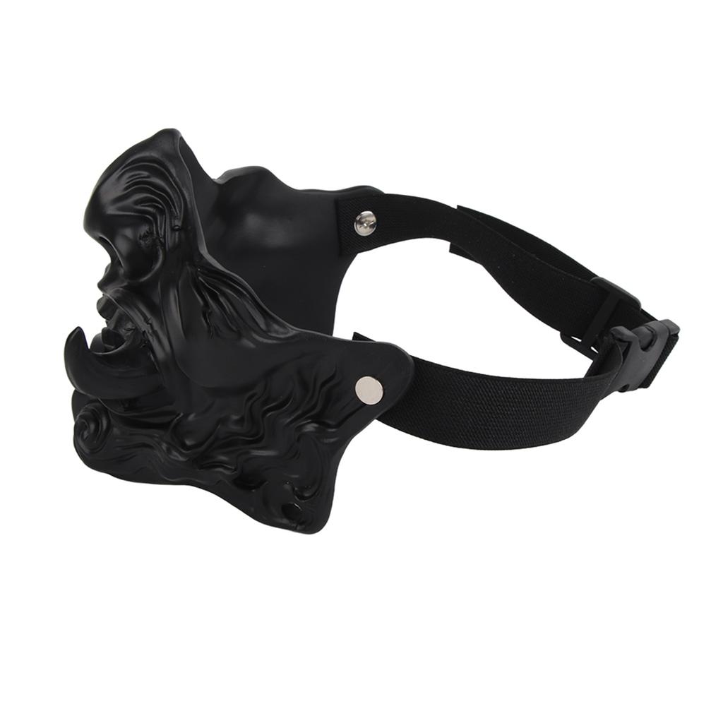 Japanese Demon Prajna Face Cover Halloween Japanese Buddhism Prajna Ghost Protective Half Face