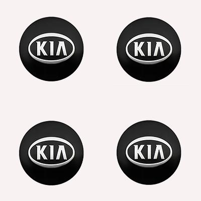 AABJC1 4pcs 56mm Car Aluminum Wheel Stickers for Kia Carnival Niro EV9 K8 Forte Cerato Sportage Ray EV Telluride Wheel Center Stickers