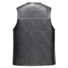 IELGY Men's Pu Leather Vest New Winter Warm Middle-aged And Elderly Large Size Plus Velvet Padded Vest