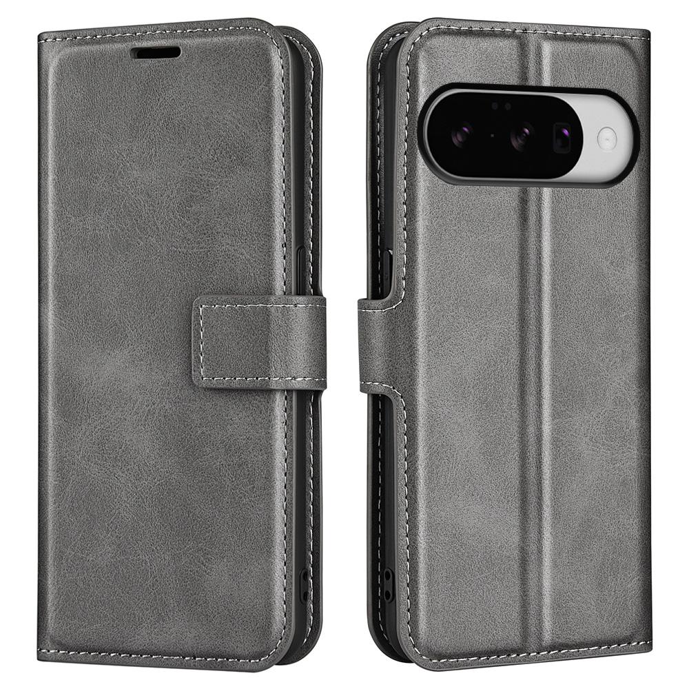 For Google Pixel 10 Stand Case Anti-Scratch Calf Texture Leather Phone Cover