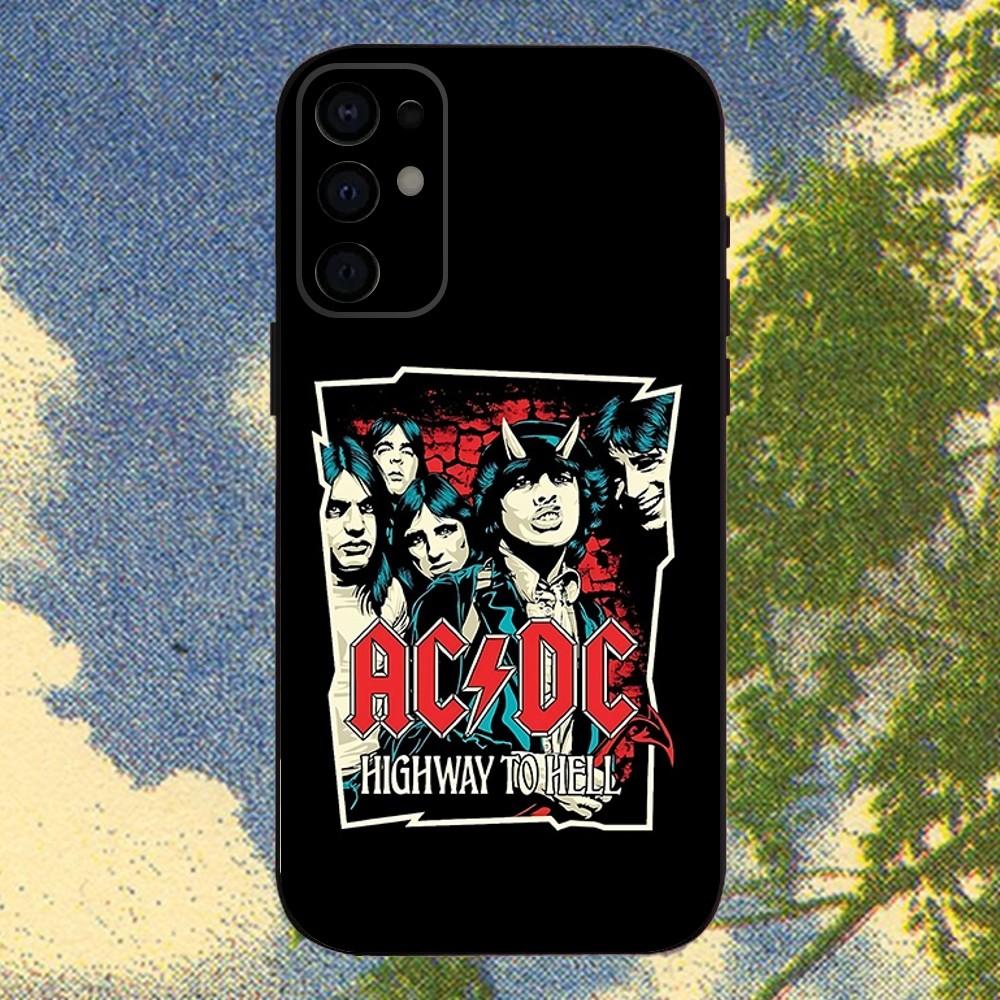 A-AC ROCK D-DC Band1 Phone Case For Samsung S25,S24,S21,S22,S23,S30,Ultra,S20,Plus,Fe,Lite,Note,10,9,5G Black Cover