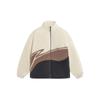 LiNing Sports Lifestyle Series Color Block Logo Casual Lamb Fleece Cotton Jacket Unisex Jacket Paper-White AJMS107-9