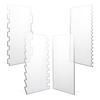 4Pcs Cake Scraper Set Large Clear Acrylic Cakes Smoother Scraper Cake Stripes Edge Contour Comb for DIY Icing Frosting Buttercream Cream Decorating