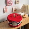 Red White Storage Basket Cotton Tead Woven Handmade Woven Basket Cartoon Design Versatile Function Organizer Basket