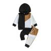Baby Boys Track Suit 6M 12M 18M 24M 3Y Contrast Colors Long Sleeve Hoodie Sweatshirt and Elastic Pants for Toddler 2 Piece Outfits