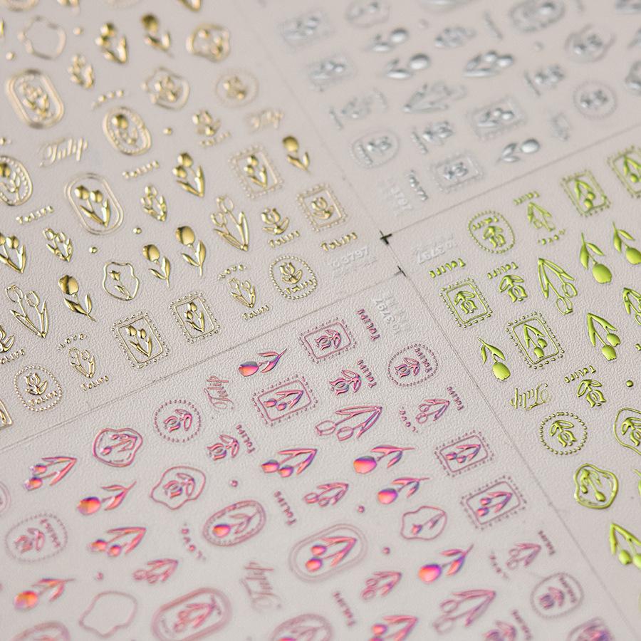 Позолоченный тюльпан наклейка для ногтей DIY Креативное украшение