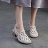 Fashion GKTINOO 2025 Summer New Round Toe Hollow-out Breathable Thick Heel Sandals Retro Versatile Commuting Women's Shoes