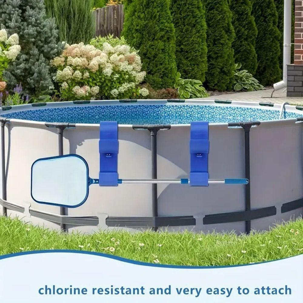 2Pcs Plastics Pool Pole Hanger Heavy Duty Adjustable Pool Brush Hanger Rust Resistant Above Ground Pool Pole Hanger