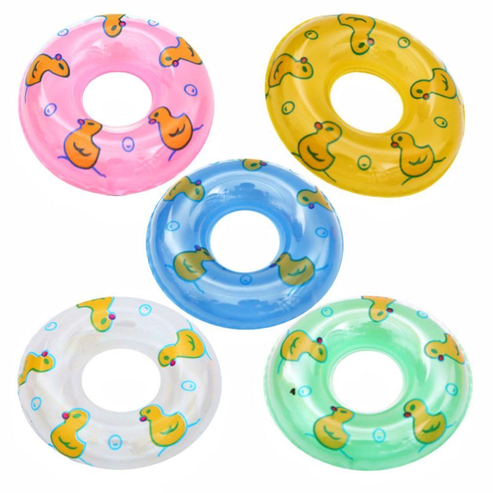 Аксессуары для кукол, мини-кольца, игрушка для плавания, утка из ПВХ, поплавок для купания, спасательный пояс, модель, детский подарок
