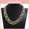 Metal Chain Necklace Geometric Design Statement Jewelry For Women
