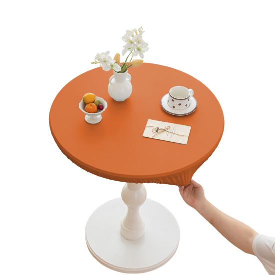 Round Fitted Tablecloth Elastic Table Cover Waterproof Wipeable Table Cloth for Indoor Outdoor Picnic Kitchen Dining 24"-47