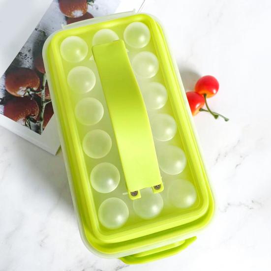 Форма для кубиков льда с крышкой, пищевой силикон, аппарат для изготовления кубиков льда, без BPA, легкое извлечение, удаление одним нажатием, лоток для льда для морозильной камеры