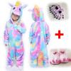 Kids Boys Girls Unicorn Pajamas Sleepwear Nightwear Animal Cosplay Funcy Costume with Gloves and Slipper