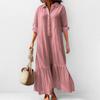 New Summer Women's Clothing Elegant and Fashionable Simple Solid Color Long Dress