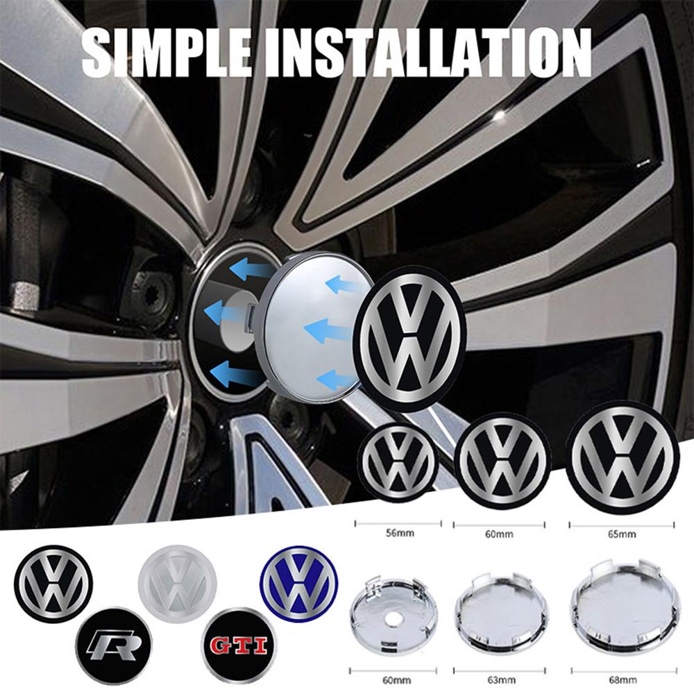 CAT1 4pcs 60/63/68mm for Volkswagen VW R GTI Golf 4 5 6 7 MK7 Polo Jetta Touran b5 Tiguan 4 Motion Car Wheel Center Hub Cap Rim Cover