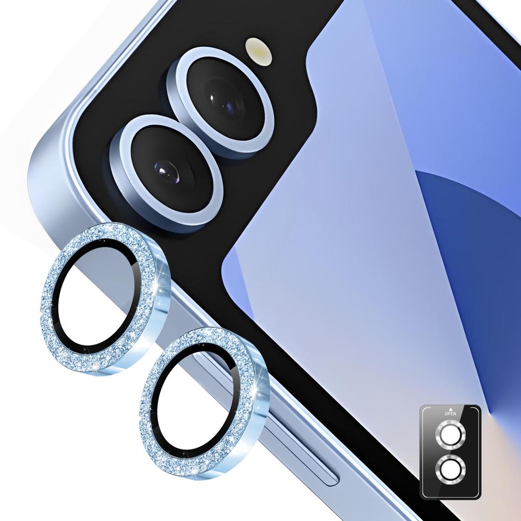 For Samsung Galaxy Z Flip5 5G Camera Lens Protector ENKAY Hat-Prince Glitter Decor Tempered Glass Lens Film