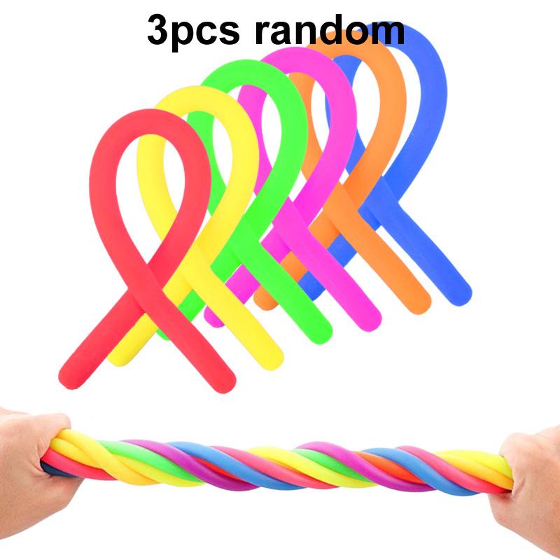 1-6 шт. Забавный единорог, червь, лапша, игрушки-непоседа, растягивающаяся веревка, TPR веревка, антистрессовые игрушки, игрушка для снятия стресса, аутизм, вентиляция