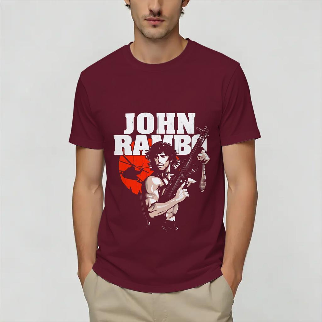 John Rambos Unisexs T Shirt Amazing Tee Shirt Short Sleeve Round Collar Tshirts 100 Cotton Graphic Clothes