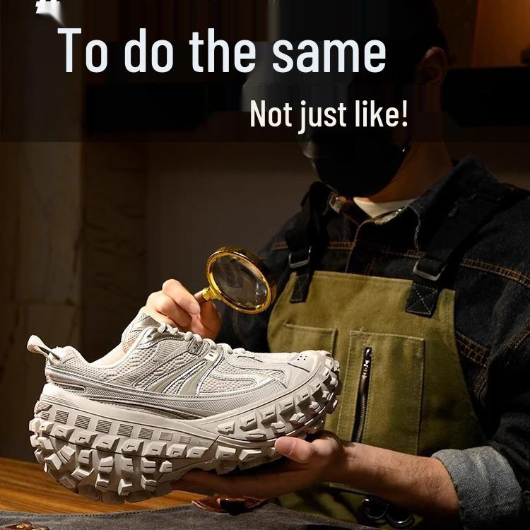 Весна 2026 Толстоподошвенные Потертые Кроссовки-Танки Папины Кроссовки - Коллекция Увеличивающая Рост для Женщин и Мужчин