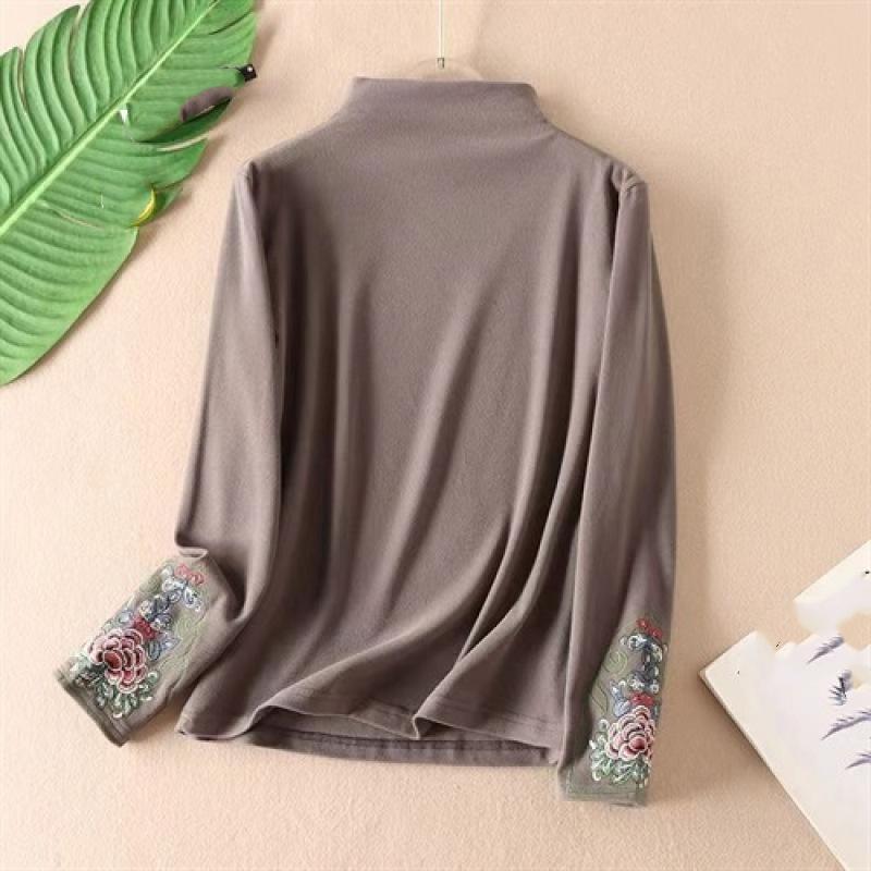 Женский осенне-зимний теплый длинный рукав пуловер большого размера удобный винтажный пуловер повседневный внутренний длинный рукав