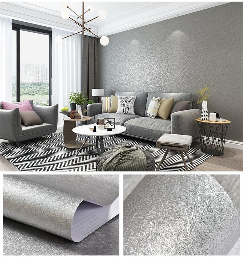 Self-adhesive Wallpaper Waterproof Solid Color Linen Pattern Living Room Bedroom Room Cabinet Decoration Sticker