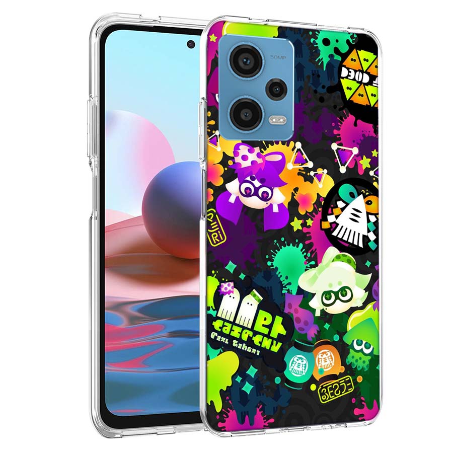 Игровой чехол для телефона S-Splatoons для Redmi Note 13 12 14 15 Pro Plus 13R 11 11T 11E 11S 10 Pro 10S 9 9S Прозрачный ТПУ Чехол Cas