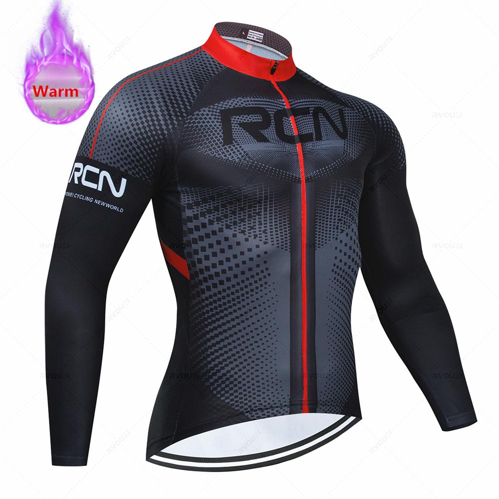 2025 RCN Team Winter Thermal Fleece Cycling Jersey Set Racing Bike Suit Mountian Bicycle Clothing Ropa Maillot Ciclismo Hombre