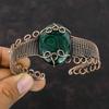 Malachite Cuff Bracelet Copper Wire Wrapped Adjustable Bangle Handmade Jewelry Gemstone Cuff Bracelet Copper Wire Wrap Jewelry Gift For Her
