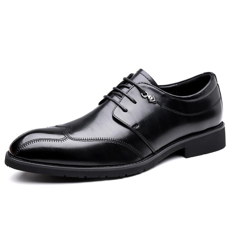 Fashion Spring Autumn New Designer Dress Shoes for Men Solid Color Lace Fashion Casual Shoes Male Business Formal Leather Shoe Man