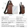 CONTACT'S  Genuine Leather Chest Bag Casual Crossbody Bag Travel Shoulder Backpack Men's Leather Multifunctional Bag