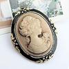 Women Vintage Cameo Elegant Brooch Pin Antique Wedding Charm Portrait Brooch Pin