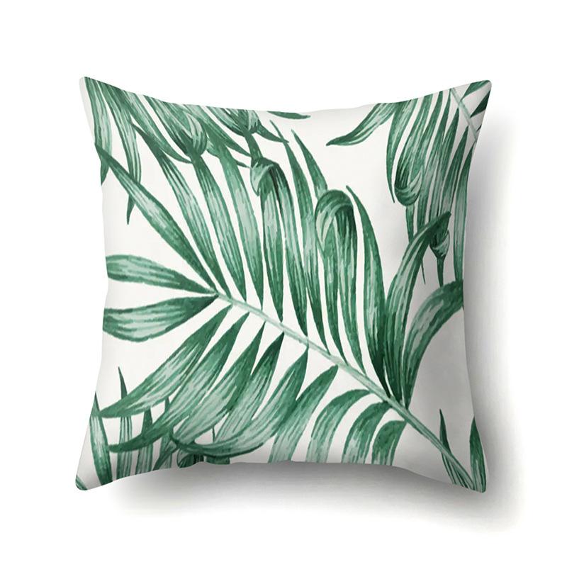 Polyester Pillowcase Ins Style Plant Flowers Nordic Printed Peach Leather Velvet Cushion Cover Sofa Waist Cushion Cover