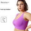 Бюстгальтер больших размеров, женское нижнее белье, сексуальный спортивный бюстгальтер для йоги с открытой спиной, топы с пуш-ап, мягкий бесшовный беспроводной спортивный бюстгальтер, женский 5XL